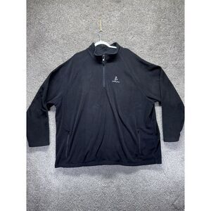 Disney Parks‎ Men's Size XXXL/3XL Fleece Jacket 1/4 Zip Black Pockets Logo